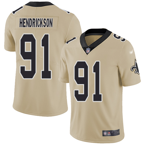 Men New Orleans Saints Limited Gold Trey Hendrickson Jersey NFL Football 91 Inverted Legend Jersey